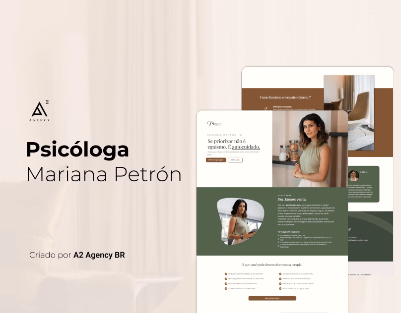 Site criado pela A2 para Mariana Petrón