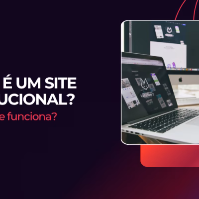 Computador mostrando site institucional.